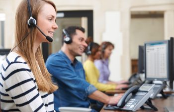 Female Customer Services Agent In Call Centre